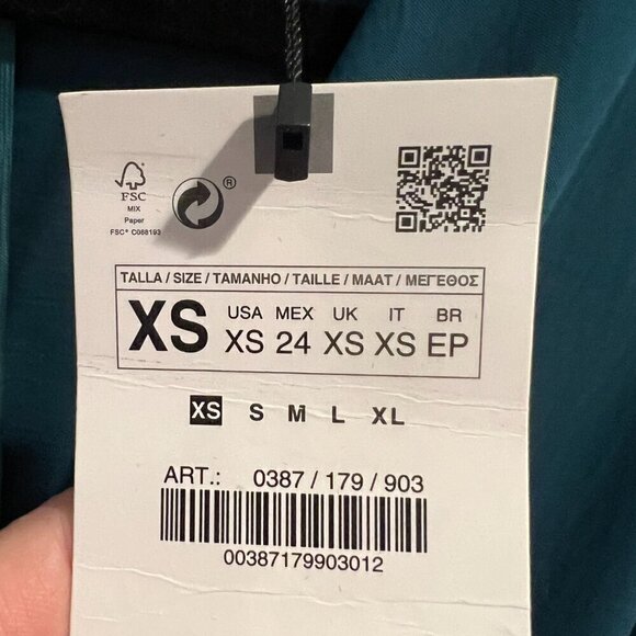 NWT Zara Teal Cross Ruffled Jumpsuit, Size XS - Picture 15 of 15